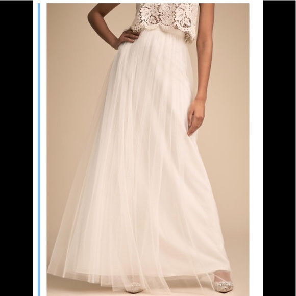 NWT  BHLDN Jenny Yoo Louise Tulle skirt Ivory sizes 0, 8, 10, 18 - Picture 3 of 16